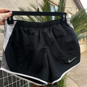 Nike Dri Fit Women's Black and White Athletic Shorts